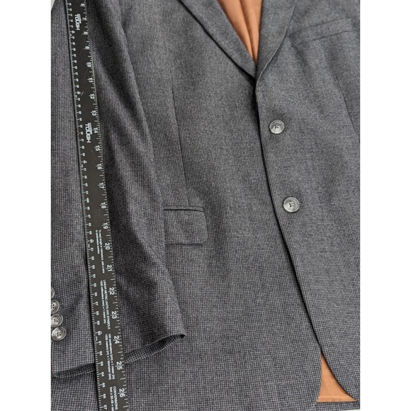Jos. A. Bank Blazer Sport Suit Jacket Wool Cashmere 42R SLIM Gray Micro Check - Picture 11 of 14